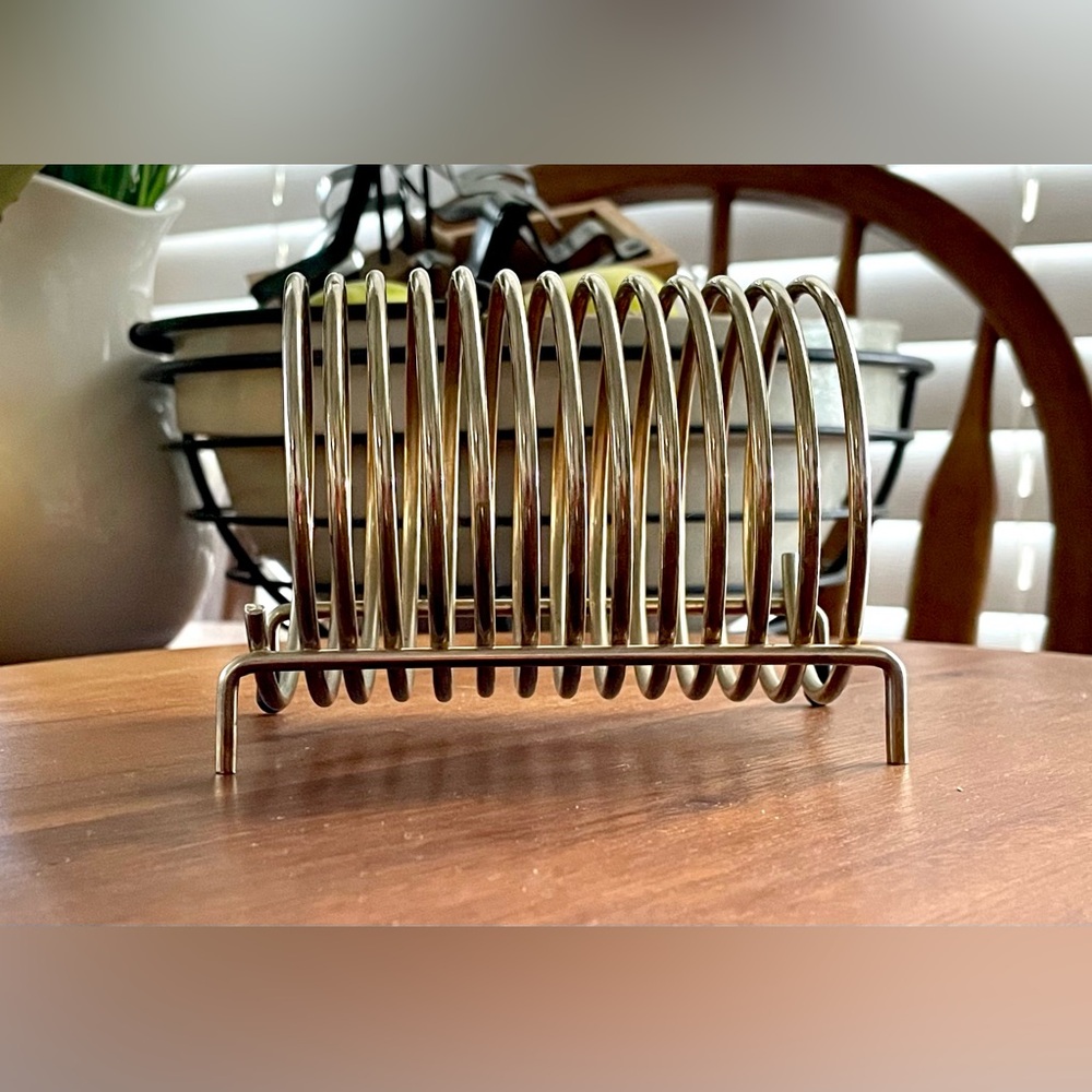 VINTAGE Spiral Coil Gold Holder/Letter Organizer - Mid-Century Modern - 12 Slots